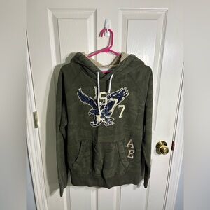AEO Green Sherpa Hoodie with Logo